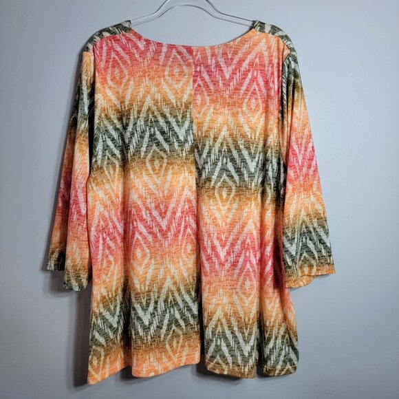 Catherines Womens Top Plus Size 3X 22/24W Layered 3/4 Sleeve Soft Stretch Rayon - Picture 4 of 7